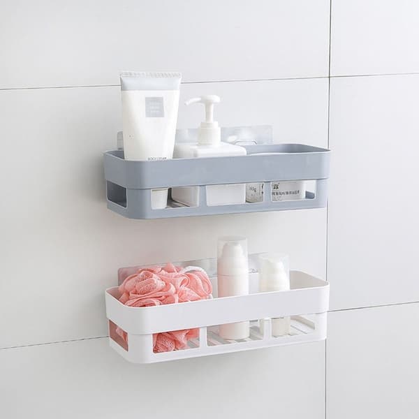 Wall-mounted single-layer bathroom storage shelf for home KLB