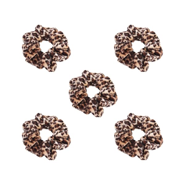 Hårstrikk - Scrunchie - Leopard - 5-pakning multifärg multicolor