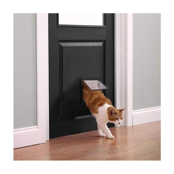 Smart kattelem dør hvid farve 25x23.5x5.3cm Praktisk til installation--