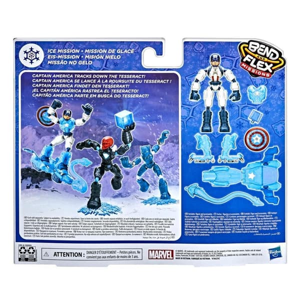 Marvel Avengers -hahmo, 2-in-1 Bend & Flex Ice Mission Captain America