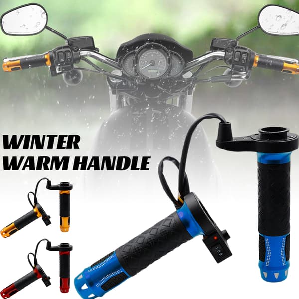 Heated Motorcycle Handlebar Winter Hand Warmer, 12V USB Powered Red