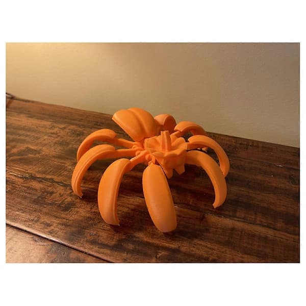 3D-printet Græskaredderkop, Græskar Fidget Skrivebordsstatue, Som Vist