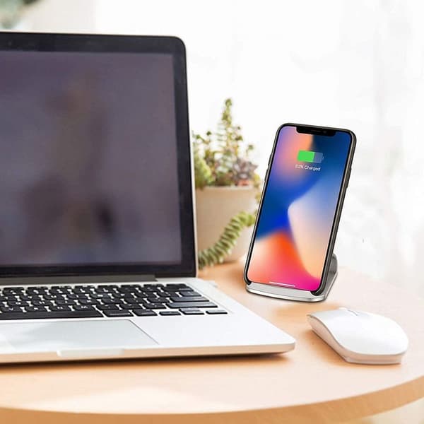 Fast Wireless Charger, 10W Silver Wireless Charging Stand