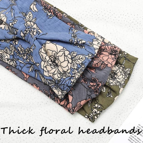 Hårbånd Bredt Knyttet Hårskjerf Blomsterhårbånd Elastisk Turban Tykt Hodeplagg