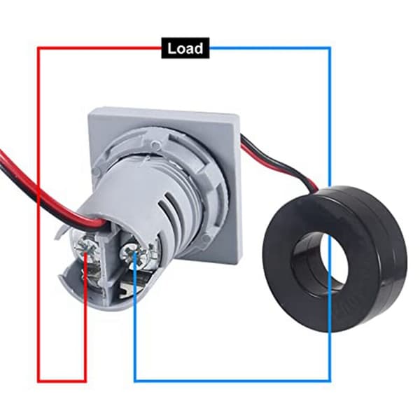 2 stk. Hertz strømspændingsmåler, digital voltmeter 3 i 1 22 mm amperemeter Hz-måler AC 60-500V strømfrekvensindikator