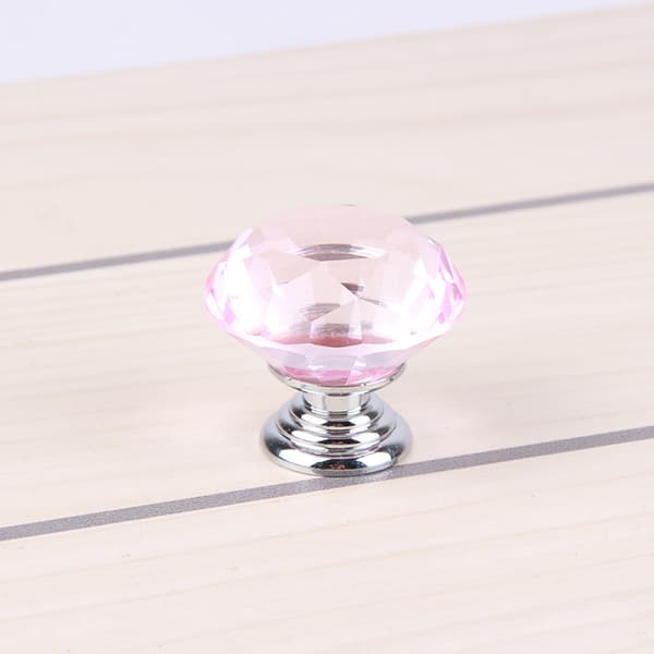 10 stk rosa krystalldiamant håndtak i sinklegering