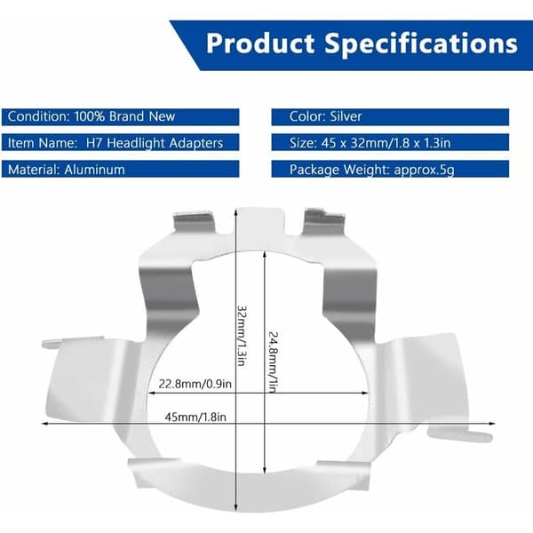 H7 LED-lampadapter H7-lamphållare H7-strålkastaradapter LED-strålkastaradapter