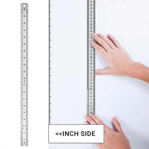 Metrisk lineal i rustfrit stål 50 cm til almindelig brug