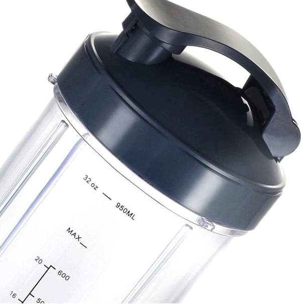 Blenderfæste, 6 dele, erstatningskopper til NutriBullet 600w/900w, 32oz/24oz med låg og pakning