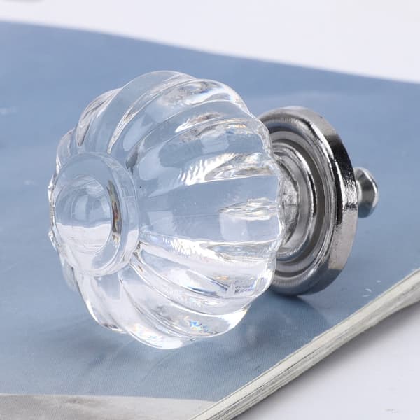 5 Pcs Acrylic Cabinet Door Knobs European Style Crystal Single Hole Drawer Handles A Pumpkin Shape