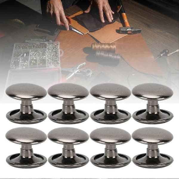 12x10mm Black 200 Sets Double Cap Rivet Round Stud Iron Jeans Button L