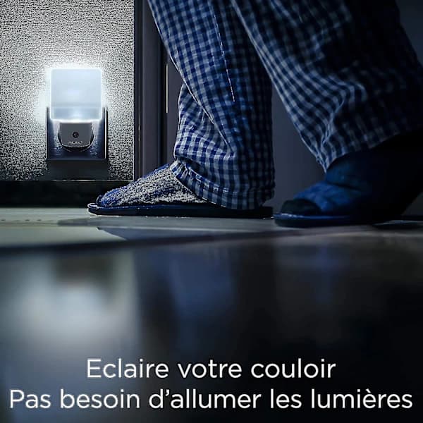 Integrated LED Night Light, 2-Pack, with Automatic Sensor, Day/Night, Wall Socket, Matte White