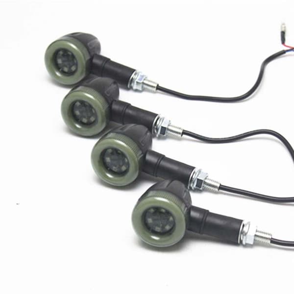 4 stk. blinklys 3 lyseffekter Retro runde blinklys til motorcykel