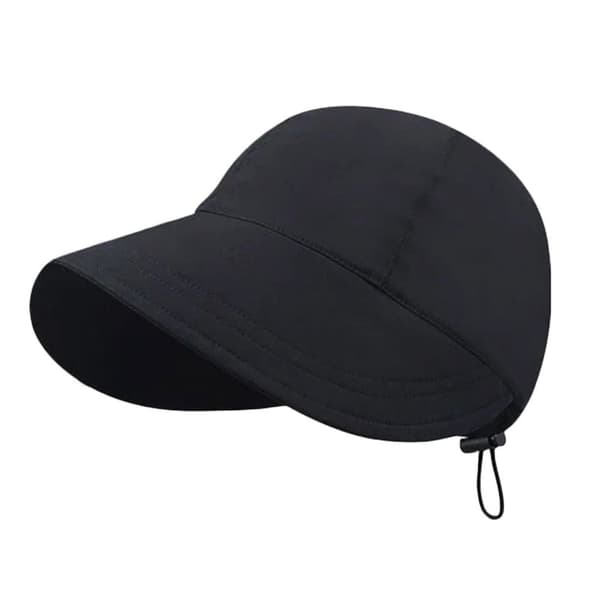 Bredskygget justerbar hat til mænd og kvinder, strandhat Black