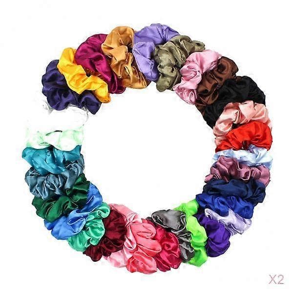 60 stk Scrunchie Elastiske Hårbånd Hårstrikker Tilbehør for Holder