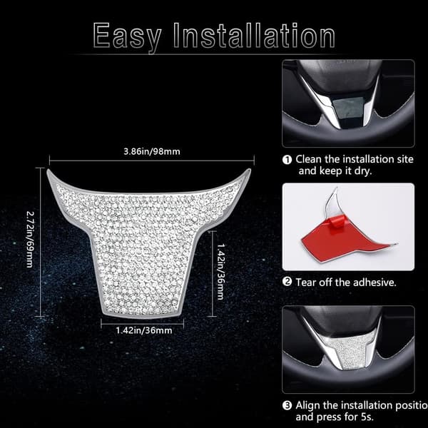 Honda Civic -ohjauspyörän lisävarusteet Bling Crystal -autokoriste