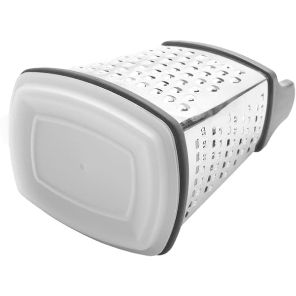 Professionelt rivejern, 4-sidet i rustfrit stål, perfekt til parmesan