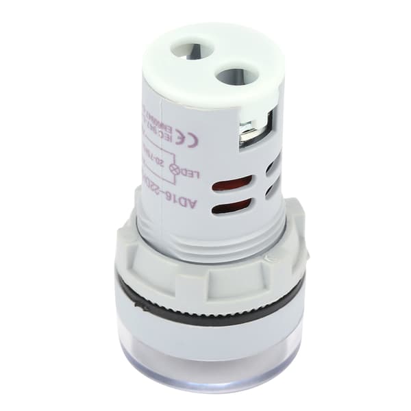 Round LED Digital Display Signal AC Hertz Frequency Indicator Lamp AD16‑22DSH (White)