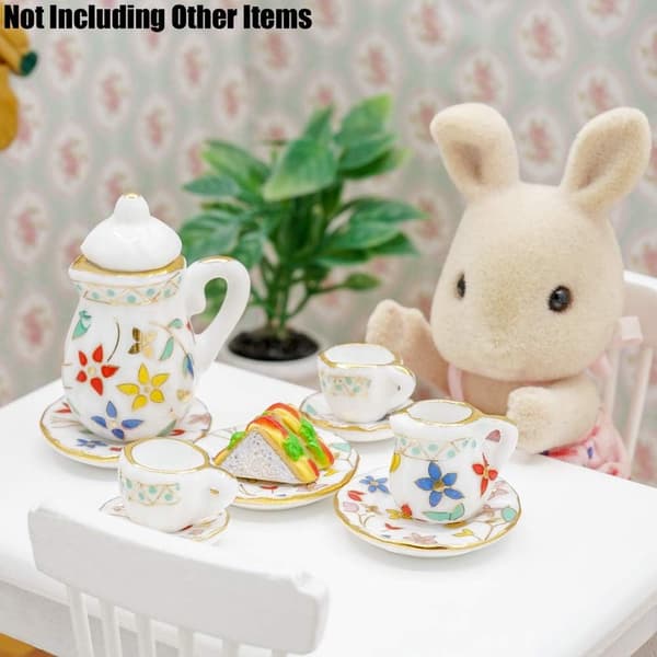 Miniature 1/12 porcelæns tesæt dukkehus tilbehør