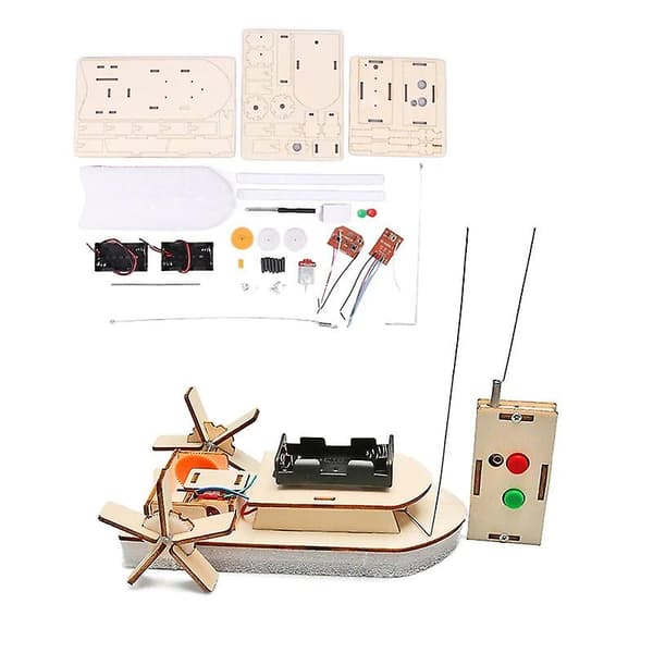 DIY Science Toys Remote Control Boat Kids STEM Educational Experiment Puzzle Toy For Children's Development