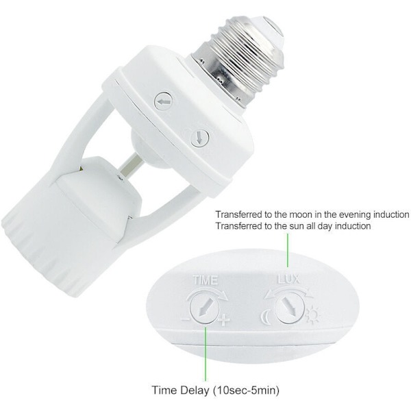 Lamp base with 360° PIR motion sensor E27 Lamp holder with motion sensor security detection E27 Motion sensor