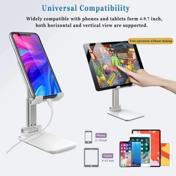 Mobile Phone Desk Stand, Foldable Desktop Holder, Suitable for Mobile Phones and Tablets, Universal Compatibility.