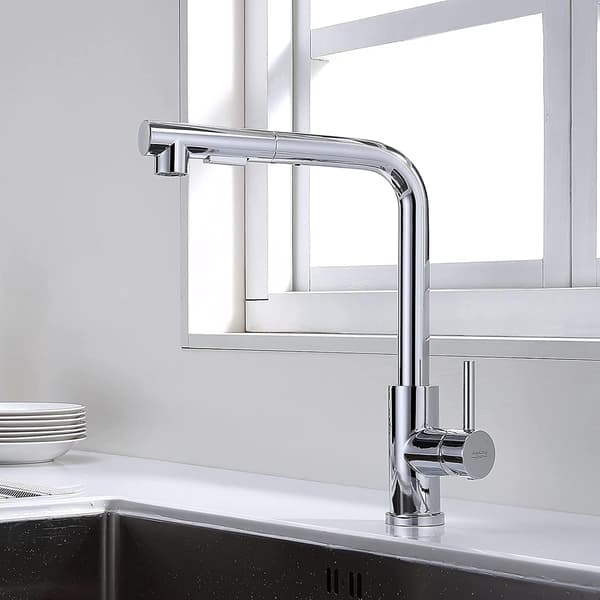 Kitchen Faucet with Pull-Out Spray, 2 Water Modes - Stream and Spray, Hot and Cold Water Tap