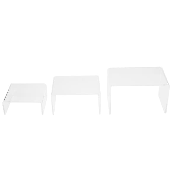 3 stk/sæt Akryl Dukkelegetøj Figur Display Riser Rack Transparent Smykkedisplaystativ