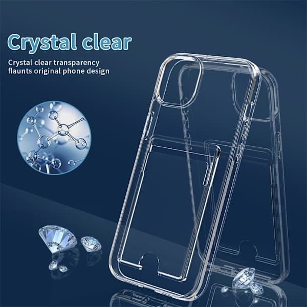 iPhone 15 Plus Hybridfodral med kortfack Transparent