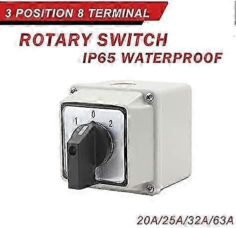 Bryter 3 Posisjoner 8 Skrueterminaler Rotary Cam Switch
