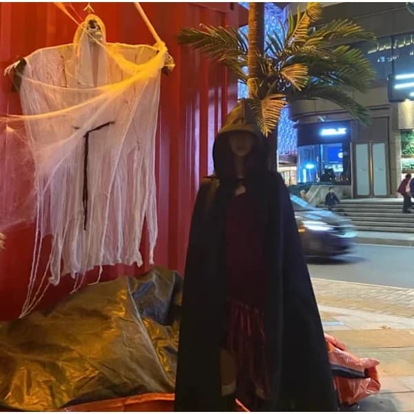 Kappe til døden, vampyr, heks, festkostume til voksne og børn, sort kappe