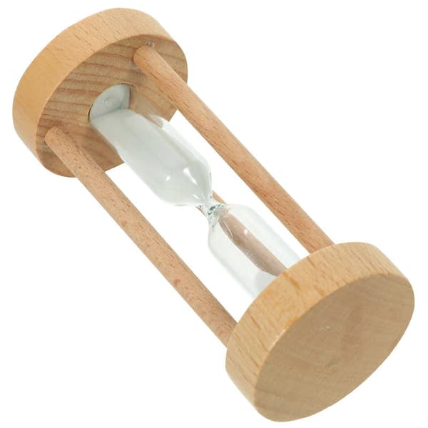 3 min træ timeglas sandglas hvid sandtimer ur bordplade dekoration