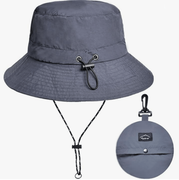 Wide Brim Bucket Hat / Sun Hat Black Svart Sort
