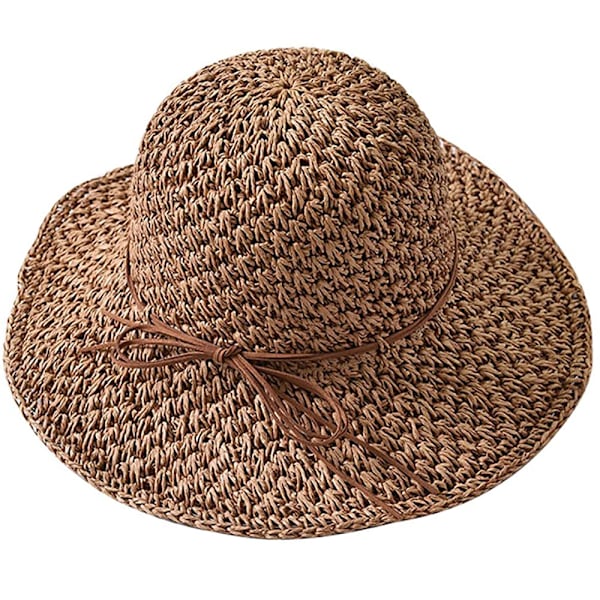 Stråhat dame, solhat, sommerhat, foldbar