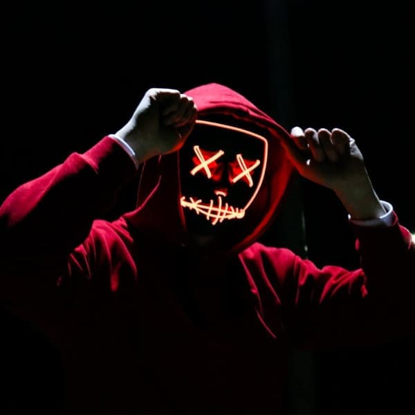 LED Halloween Mask, PVC and EL Cold Light, Purge Horror, 3 Light Modes, for Masquerade and Party