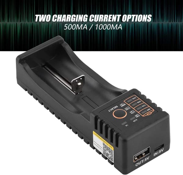LiitoKala lii-100B Mini USB Multifunksjons Batterilader Kompatibel 118650 26650 16340 14500
