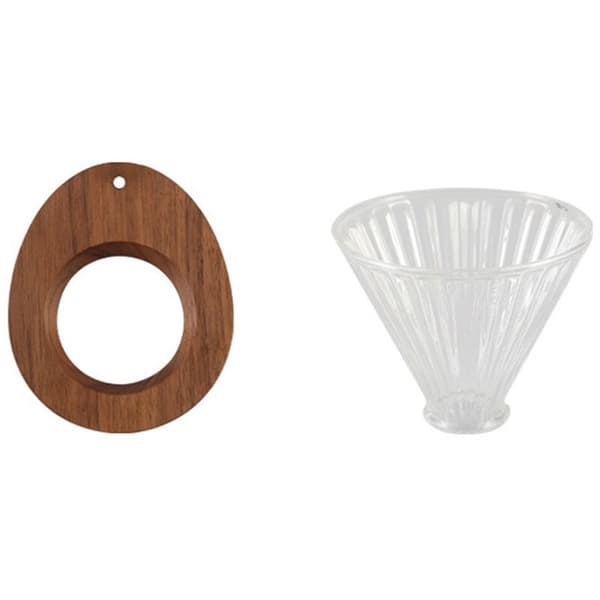 Creative Walnut Coffee Filter Holder Coffee Filter Cup with Wooden Stand Solid Wood Coffee Funnel Holder
