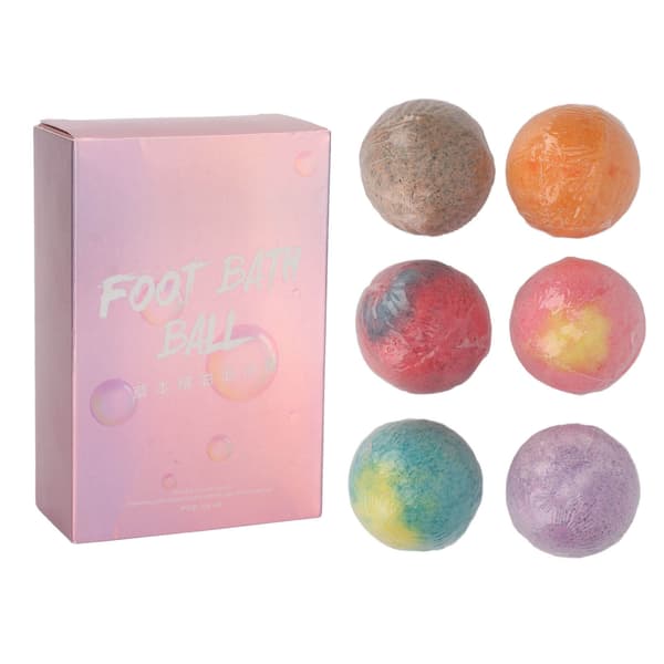6 Pcs Foot Bath Ball Quick Dissolving Moisturizing Essential Oil Bubble Bath Salt Ball for Dry Skin