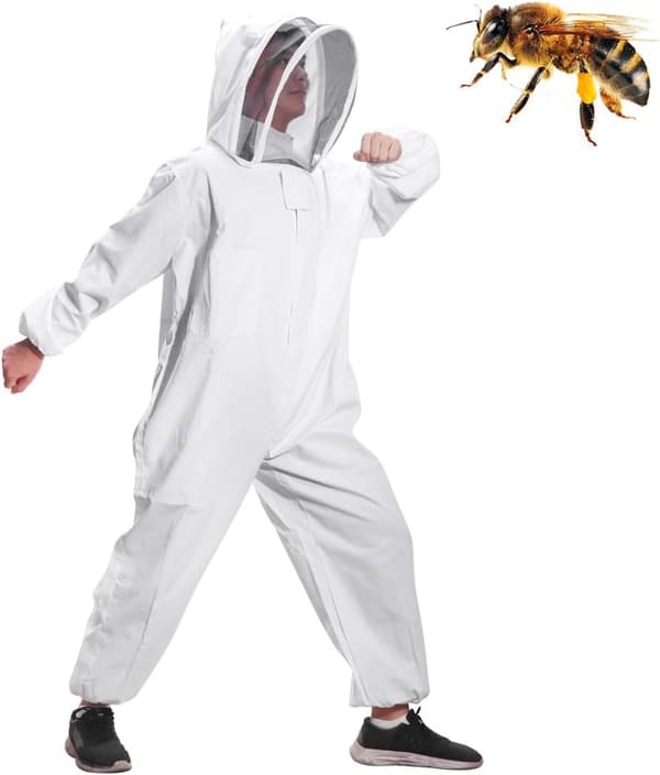 Beekeeping Suit, Beekeeping Veil with Beekeeping Suit Suitable for Beginners and Commercial Beekeepers (XXL)-FX-