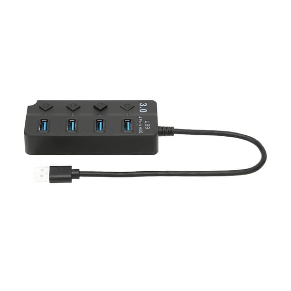 USB 3.0 HUB 4-porter USB3.0 Maksimal 5 Gbps stabil overføring Plug and Play tidsbesparende USB-splitter for Win OS X