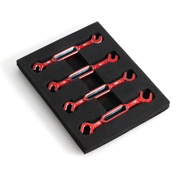 Shock Absorber Adjustment Wrench, Tension Nut Ball Joint Removal Tool for RC Car 3/3.2/3.5/3.7/4/5/5.5/6mm - Red