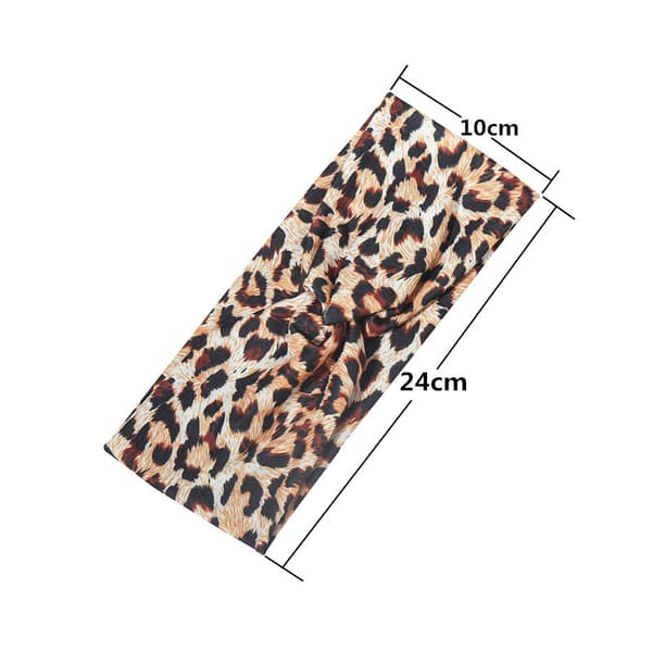 6-pack Leopard Print Twisted Criss Cross Elastic Headbands Soft Chi
