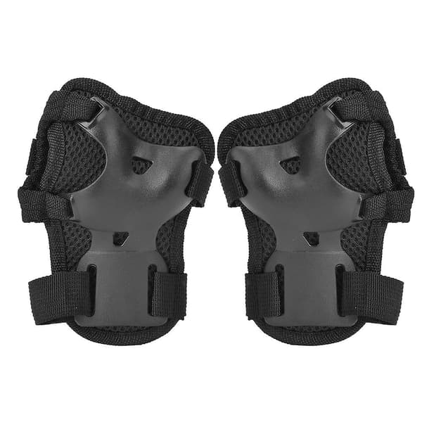 Thickened Protective Gear Set for Roller Skating Knee Pads Elbow Pads Gloves for Adults (Black)