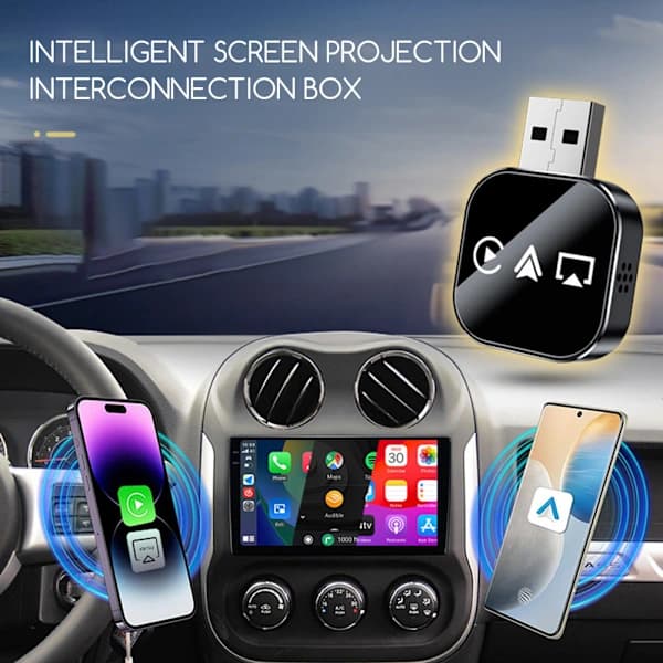 3-i-1 Trådløs Carplay Android Auto-adapter Øyeblikkelig Kablet Til Trådløs Konvertering Plug Play Mini Stabil Design For Kablet Carpl...