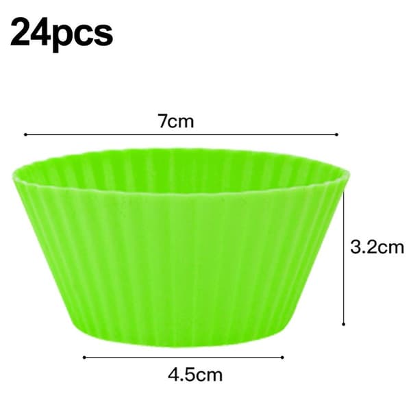 Silikon Mini Cupcake-hållare Mini Cupcake-fodral Bakverk Grön KLB