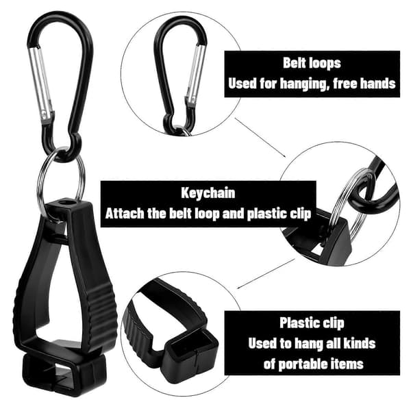 4 stycken handskhållare clips, halkfria arbetshandskhållare med karbinhake för säkerhet