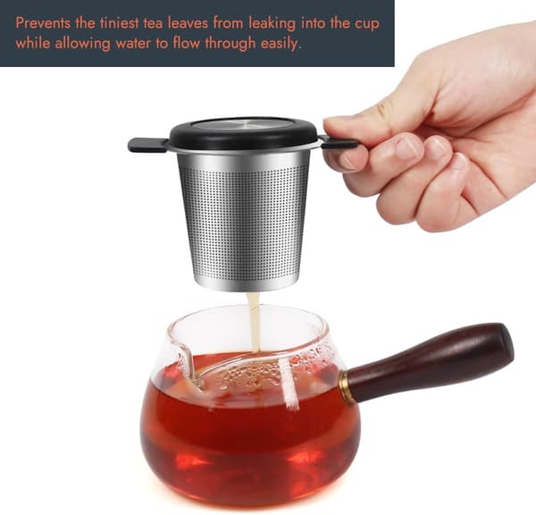 2-pack Tea Infuser for Loose Leaf Tea, Stainless Steel Tea Strainer with Heat-Resistant Handle, Extra Fine Mesh Tea Strainer, Gift for Tea Lovers