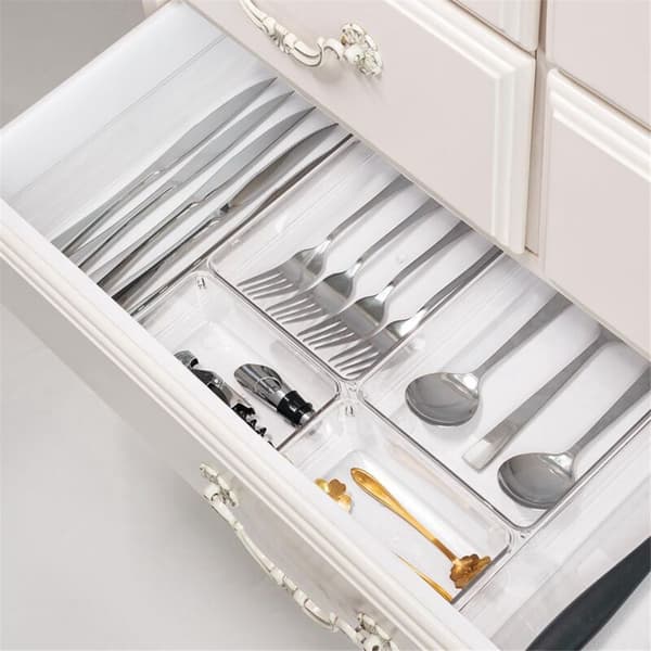 4-pack premium akrylförvaringsfack för lådor, sprickbeständiga multifunktionsfack