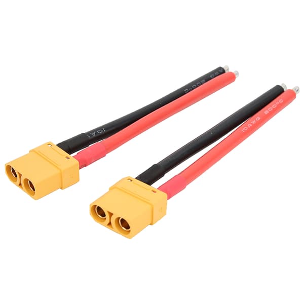 XT90 stik han med 12AWG 110mm silikonekabel tilbehør til RC FPV modelbatteri (sort rød)