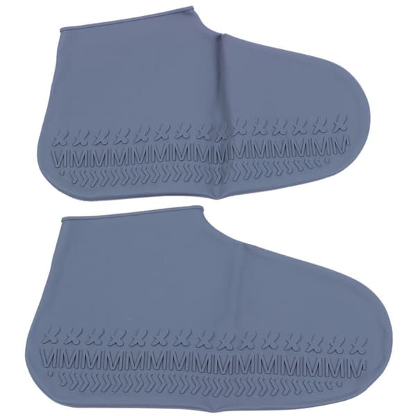 Silicone Shoe Covers Reusable Thick Durable Non-slip Rubber Stretch Shoe Protector Protective Shoes Size S Dark Grey